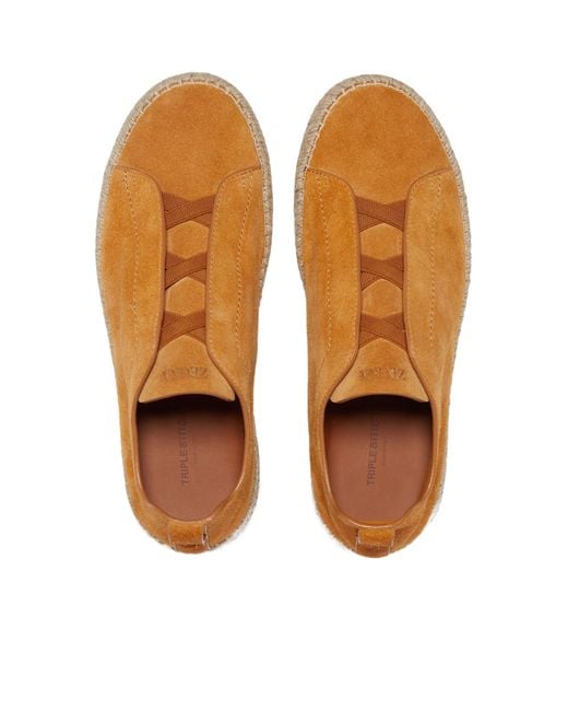 Zegna Brown Triple Stitch Espadrilles for men