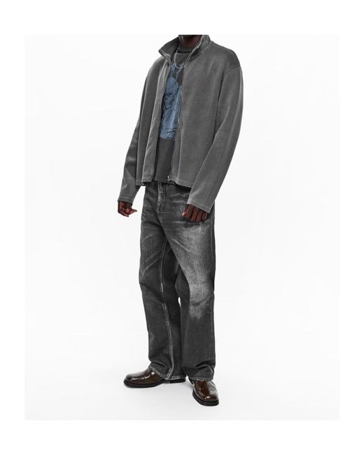 Our Legacy Gray Front Zip-Up Sweatshirt for men