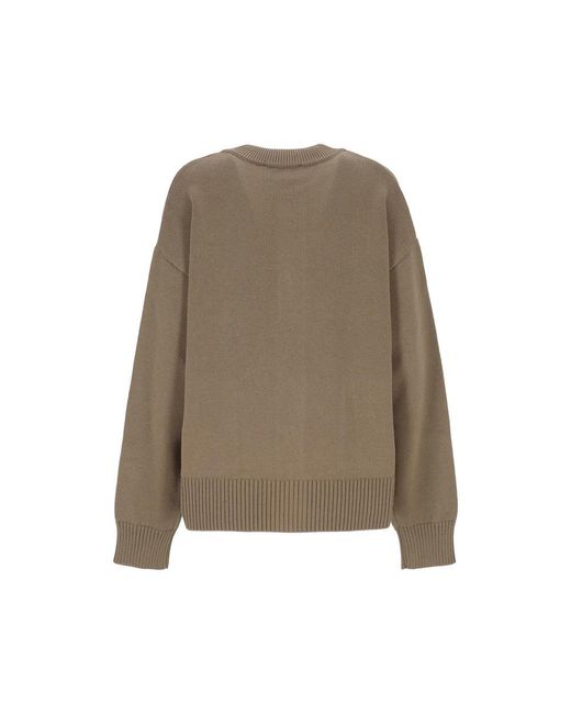 AMI Brown Ami Long Sleeve Buttoned Cardigan for men
