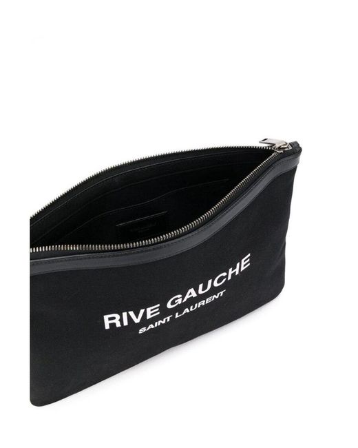 Saint Laurent Black Rive Gauche Print Pouch for men
