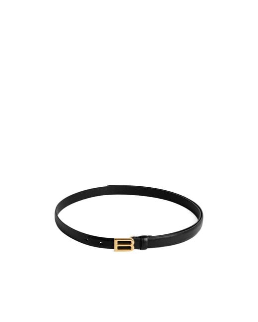 Balenciaga White Bolero B Leather Belt