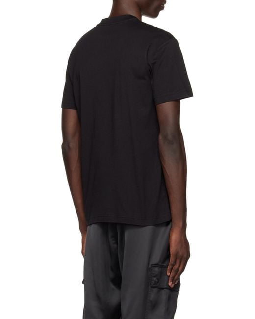 Versace Jeans Black Logo-Print Cotton T-Shirt for men