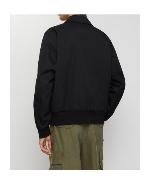 Burberry Black Gabardine Harrington Jacket for men