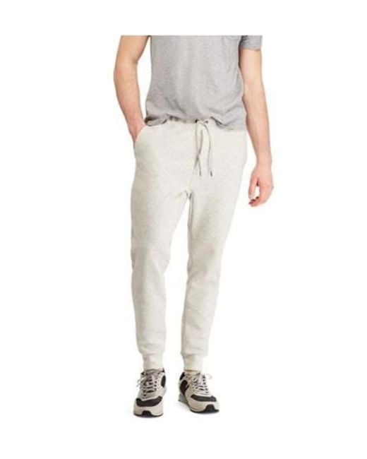 Polo Ralph Lauren White Cuffed Logo Tech Jogging Bottoms for men