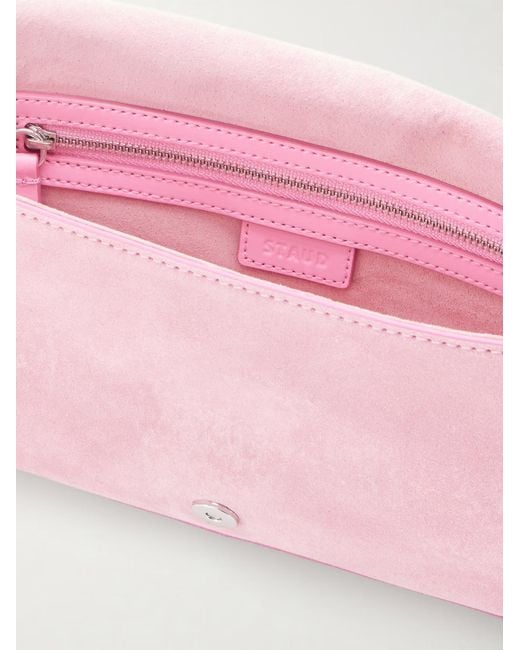 Staud Pink Harlow Buckle Shoulder Bag