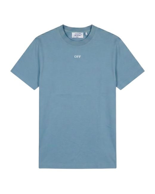 Off-White c/o Virgil Abloh Blue Short-Sleeved T-Shirt for men