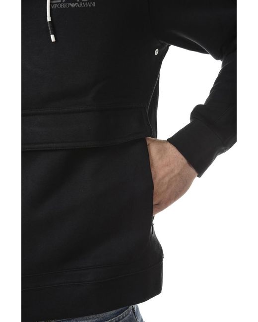 EA7 Black Logo Zipper Casual Jacket for men