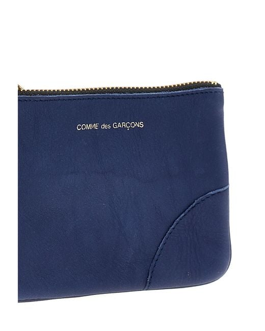 Comme des Garçons Blue Zipper Wallet for men