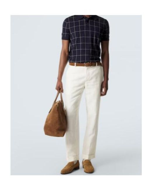 Dunhill Blue Colorblocked Cotton And Silk Sweater for men