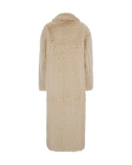 Semicouture Natural Semi Couture Notched Ecofur Coat