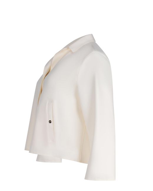 Herno White Cape-Style Three-Quarter Sleeve Jacket