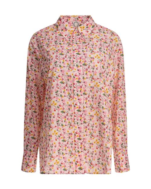Ines De La Fressange Paris Pink Floral Long Sleeve Top