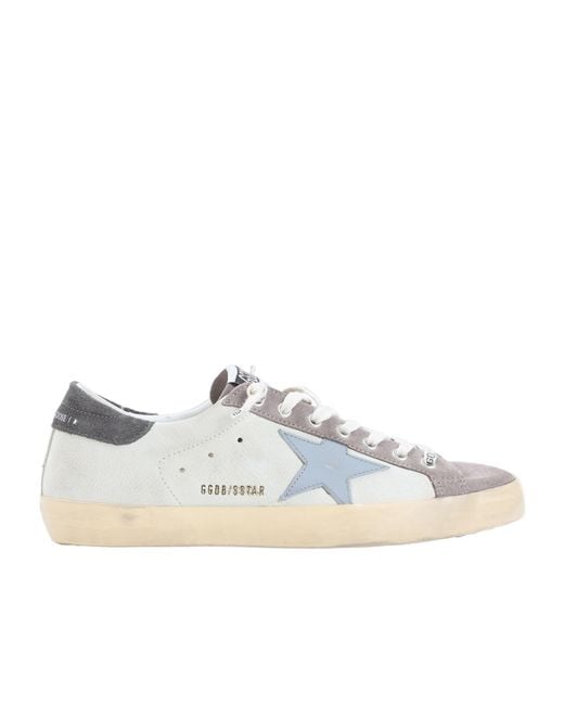 Golden Goose Deluxe Brand White Super Star Lace-Up Sneakers for men