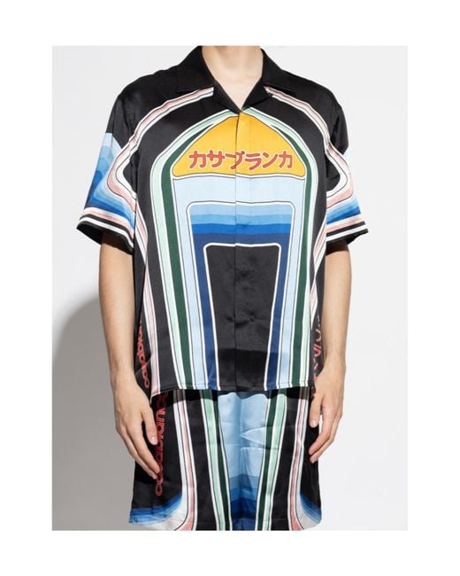 Casablanca Blue Graphic Mountain Shirt for men