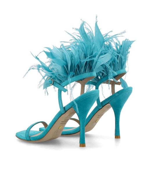 Stuart Weitzman Blue Tie High-Heeled Sandals