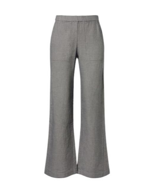 Velvet By Graham & Spencer Gray Braylen Houndstooth Cotton Wide-Leg Pants