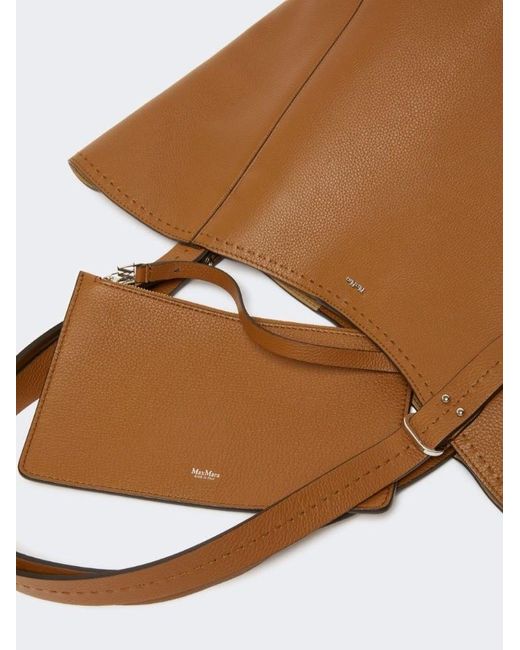Max Mara Brown Large Leather Tote Bag