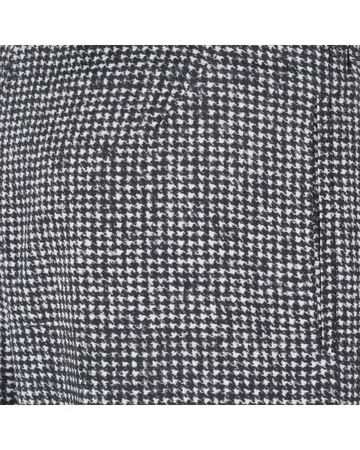 Ermanno Scervino Gray Houndstooth Wide-Leg Pants