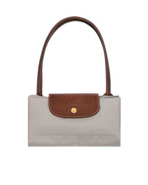 Longchamp White Le Pliage Large Shoulder Bag