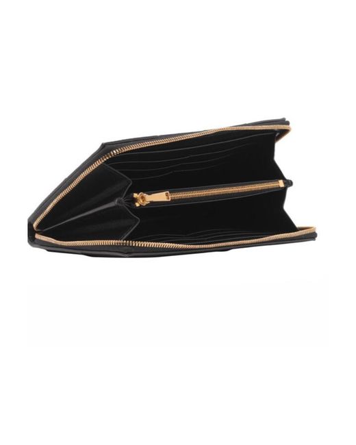 Bottega Veneta Black Intreccio Zip Around Wallet