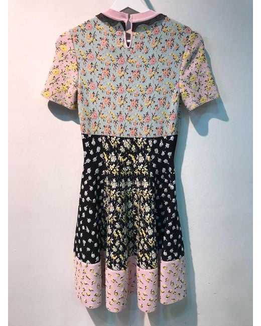 McQueen Multicolor Floral Printed Knitted Dress