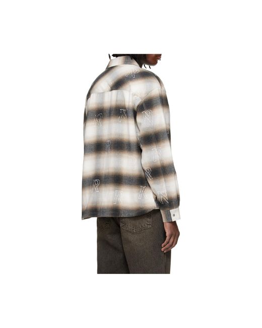 Represent Gray Checked Flannel Shirt for men