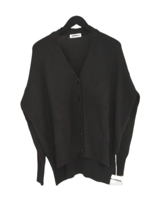 Jil Sander Black V-Neck Knitted Cardigan