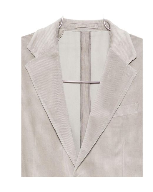 Lardini Gray Single Breasted Corduroy Jacket for men