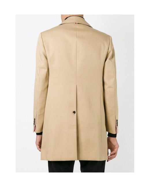 Thom Browne Natural Mac Bal Collar Long-Sleeved Overcoat for men