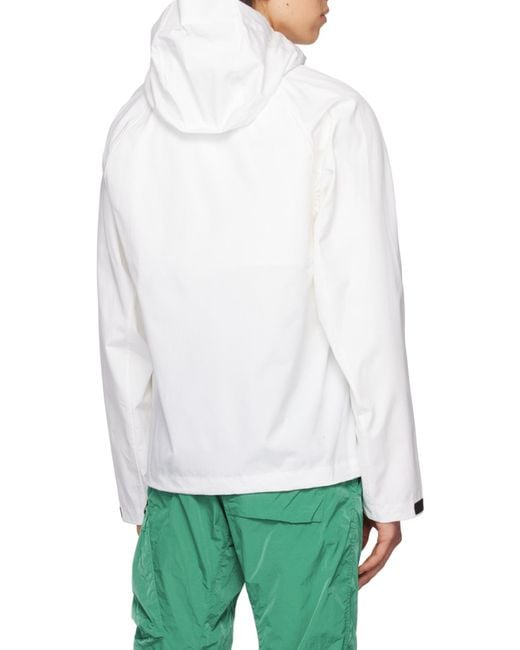 C P Company Green Logo-Patch Hooded Jacket for men