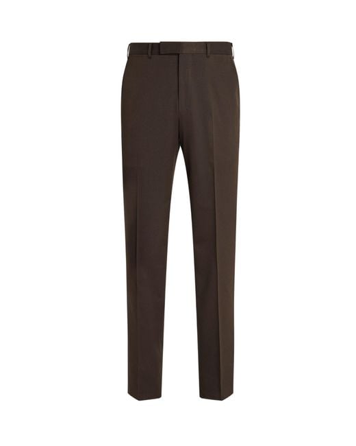 Zegna Gray Straight-Leg Tailored Trousers for men