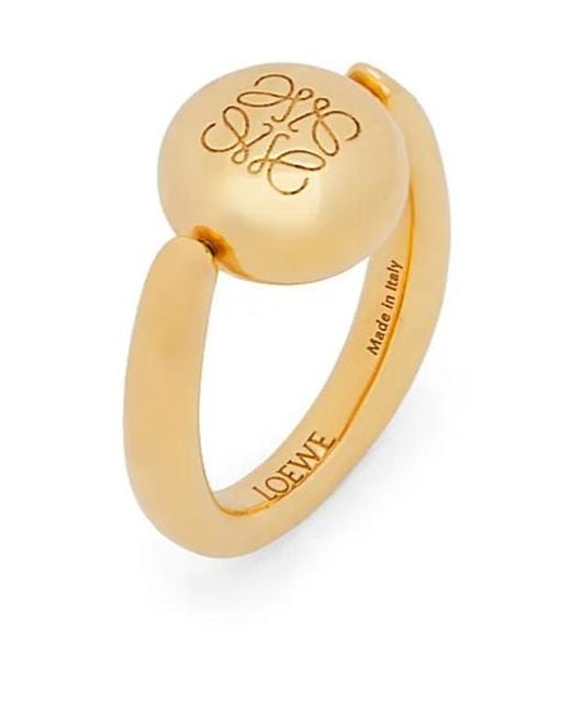 Loewe Metallic Anagram Pebble Ring