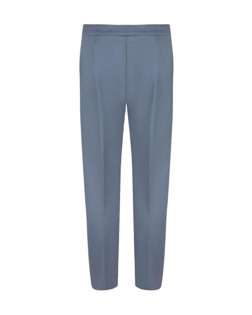 Max Mara Blue Pegno Pleat Detailed Tapered Trousers