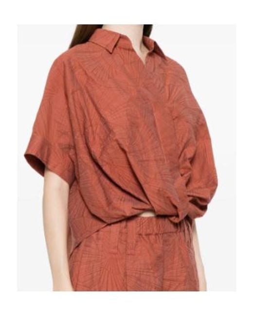 Brunello Cucinelli Orange Pattern Blouse
