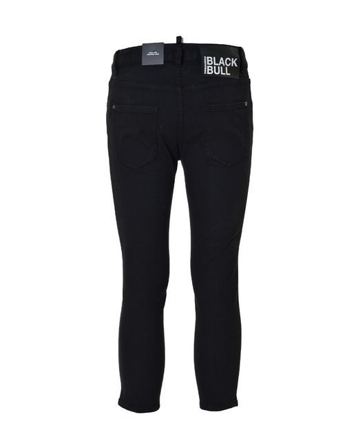 DSquared² Black Low-Rise Cropped Skinny Trousers