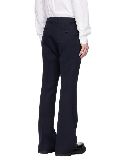 AMI Blue Flared Bootcut Trousers for men