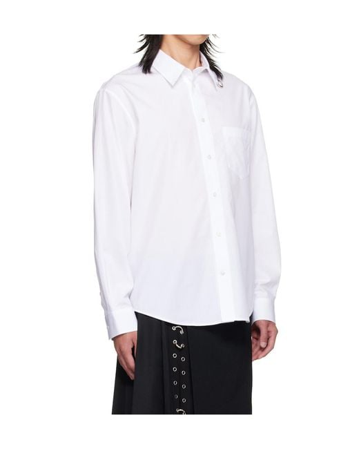 Simone Rocha White Split Ring Classic Shirt for men