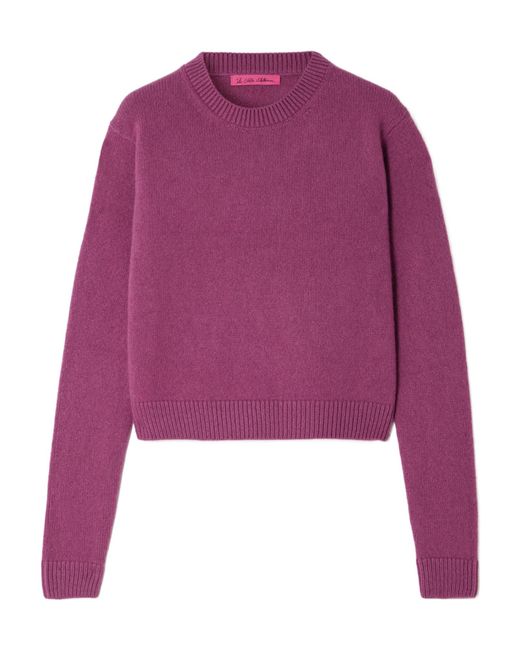 The Elder Statesman Purple Crew Neck Cashmere Sweater