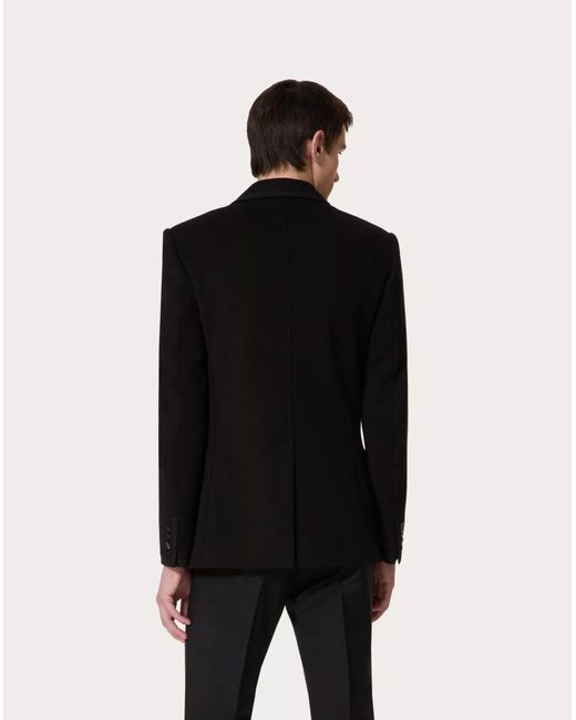 Valentino Black Double-Breasted Long-Sleeved Blazer for men