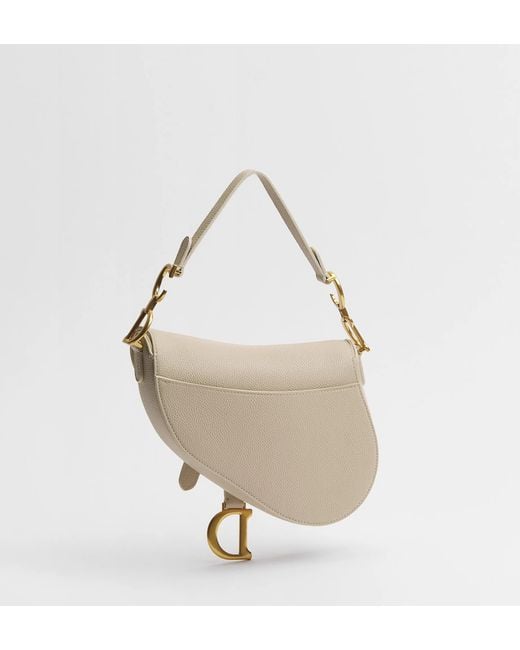 Dior White Small Saddle Bag With Strap