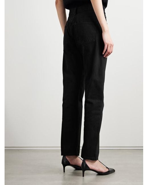 Khaite Black Callum High-Rise Straight-Leg Jeans