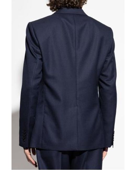 Dolce & Gabbana Blue Two-Button Wool Blazer for men