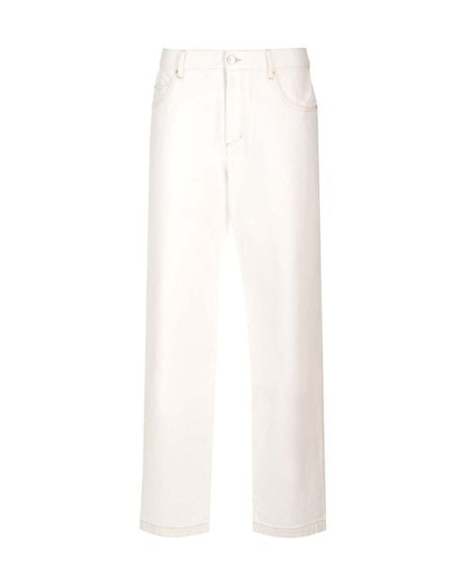 Isabel Marant White Logo-Patch Jeans for men