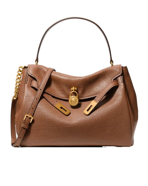 MICHAEL Michael Kors Brown Hamilton Large Textured Leather Slouchy Satchel
