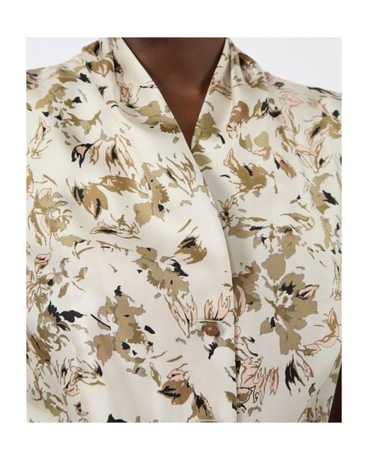 Max Mara White Printed Silk Twill Shirt