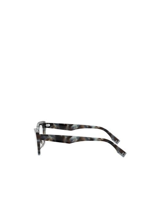 Fendi White Eyewear Cat-Eye Frame Glasses