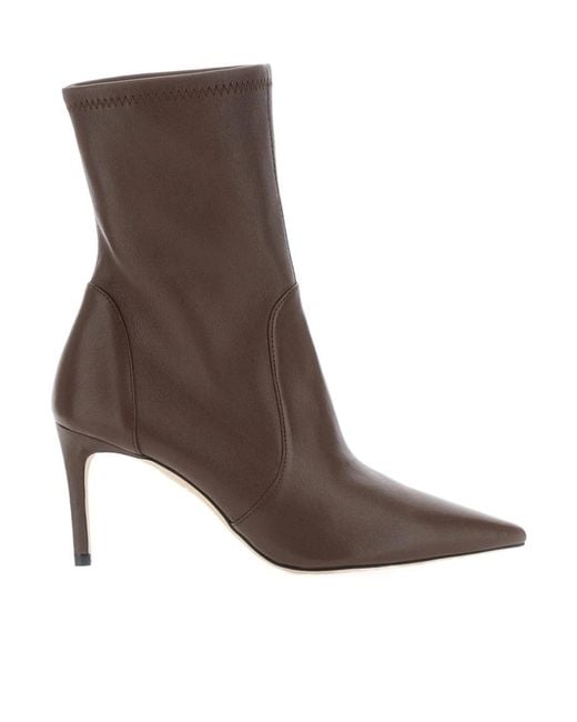 Stuart Weitzman Brown High-Heeled Ankle Boots