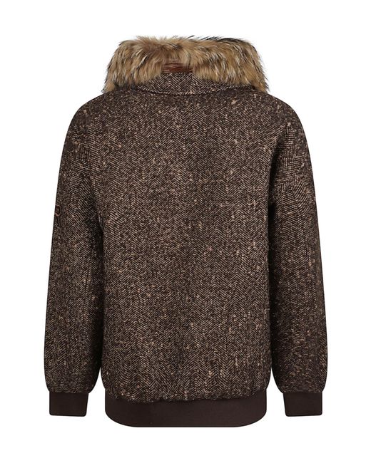 ERMANNO FIRENZE Brown Long-Sleeve Zip-Up Jacket