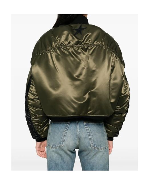 Mugler Green Satin Bomber Jacket