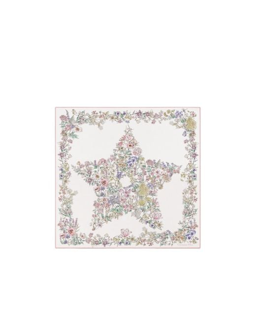 Dior White Star 70 Square Scarf